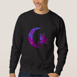Paarse Crescen Moon en Unicorn Trui