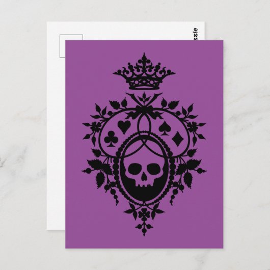 Paarse Crest met Briefkaart van de schedel en de t (Voorkant / Achterkant)