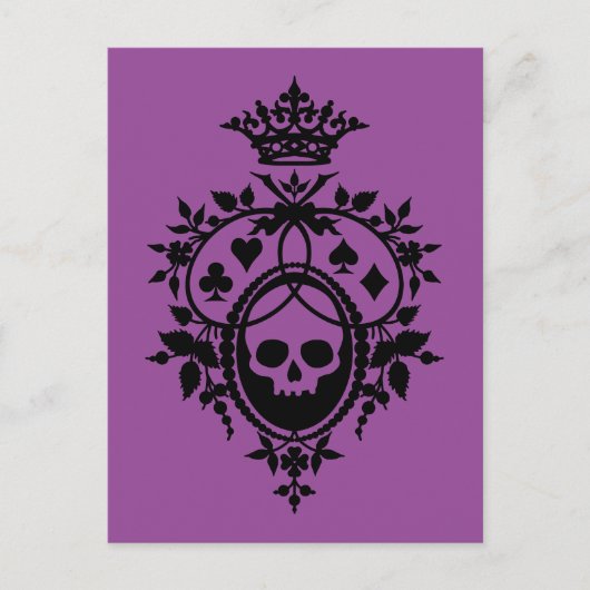 Paarse Crest met Briefkaart van de schedel en de t (Voorkant)