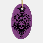 Paarse Crest met schedel en trainingspakken Keramisch Ornament (Rechts)