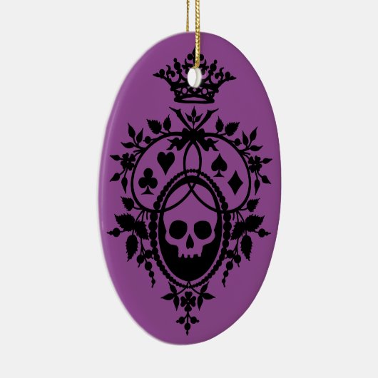 Paarse Crest met schedel en trainingspakken Keramisch Ornament (Rechts)