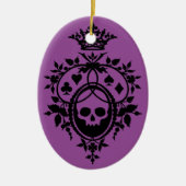 Paarse Crest met schedel en trainingspakken Keramisch Ornament (Voorkant)