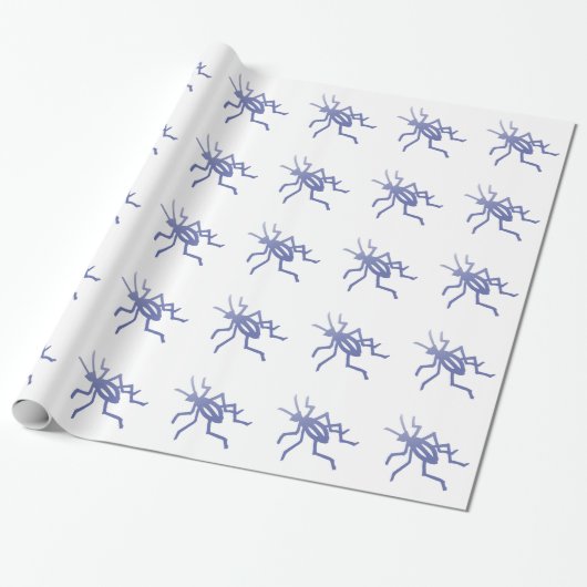 Paarse Cricket Gift Wrapping Paper Cadeaupapier (Uitgerold)