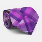 Paarse Crisscross Tartan Design, Stropdas (Opgerold)
