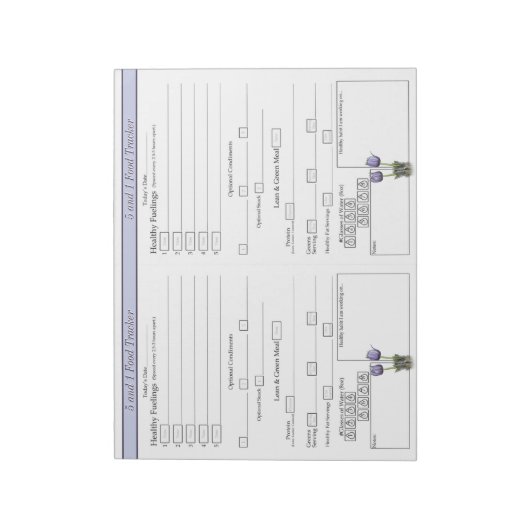 Paarse Crocus 5 en 1 Dagelijks Notitieblok van de (Linkerzijde)