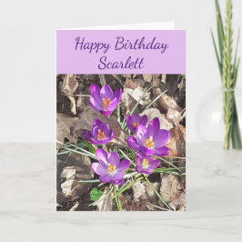 Paarse Crocus Birthday-kaart Kaart