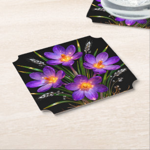 Paarse Crocus Bloem Onderzetter