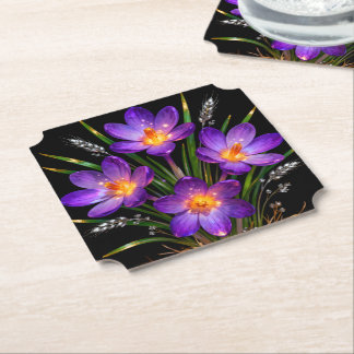 Paarse Crocus Bloem Onderzetter