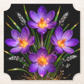 Paarse Crocus Bloem Onderzetter (Voorkant)