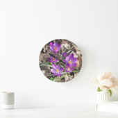 Paarse Crocus Clock Ronde Klok (Huis)