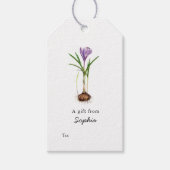 Paarse Crocus Flower Gift labels Cadeaulabel (Voorkant)