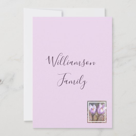 Paarse Crocus Flowers in Waterverf Bedankkaart (Achterkant)