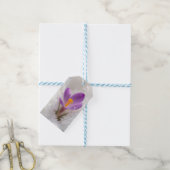 Paarse Crocus Lente Ontwaken Cadeaulabel (Met Touw)