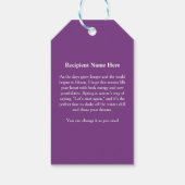 Paarse Crocus Lente Ontwaken Cadeaulabel (Achterkant)