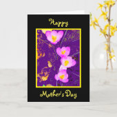Paarse Crocus Moederdag Kaart (Gele Bloem)