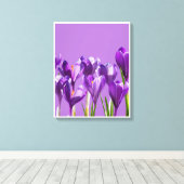 Paarse Crocus Ontwaakt Canvas Afdruk (Insitu (Houten vloer))