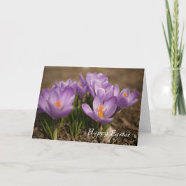 Paarse Crocus Paas Wenskaart Bedankkaart