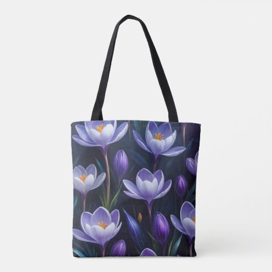Paarse Crocus Tote Bag (Achterkant)