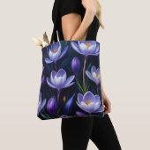 Paarse Crocus Tote Bag (Dichtbij)