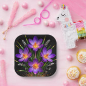 Paarse Crocus Trouwbord Papieren Bordje (Feest)