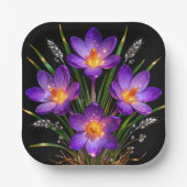 Paarse Crocus Trouwbord Papieren Bordje (Voorkant)