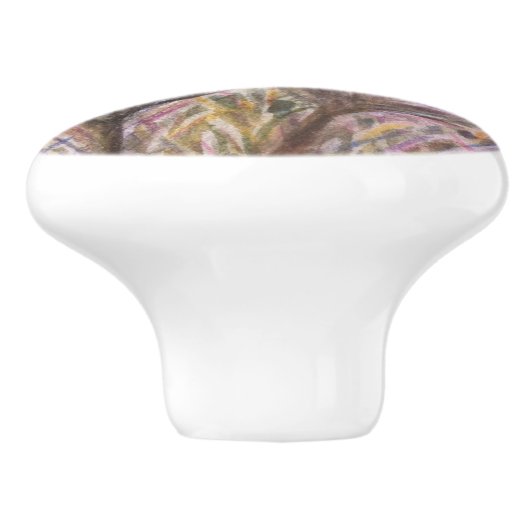 PAARSE CROCUSSEN CERAMIC KNOB KERAMISCHE KNOP (Zijkant)