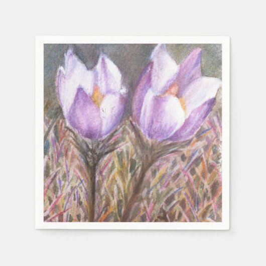 PAARSE CROCUSSEN PAPIERNAPKINS SERVETTEN (Voorkant)