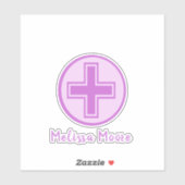 Paarse Cross Design Health Care Medisch Icoon Sticker (Vel)