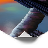 Paarse Crow, kleurrijke achtergrond Perfect Poster (Hoek)