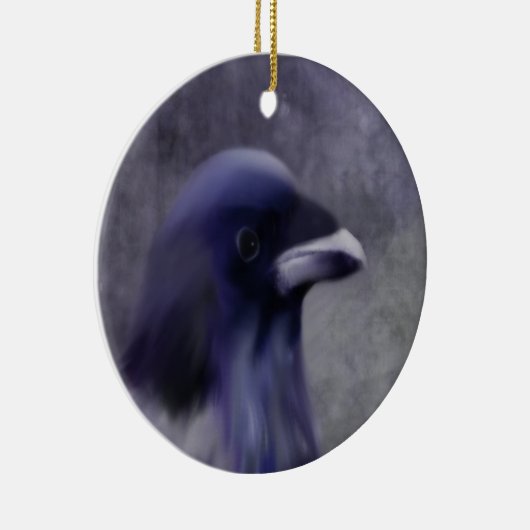 Paarse Crow Portarit Keramisch Ornament (Rechts)