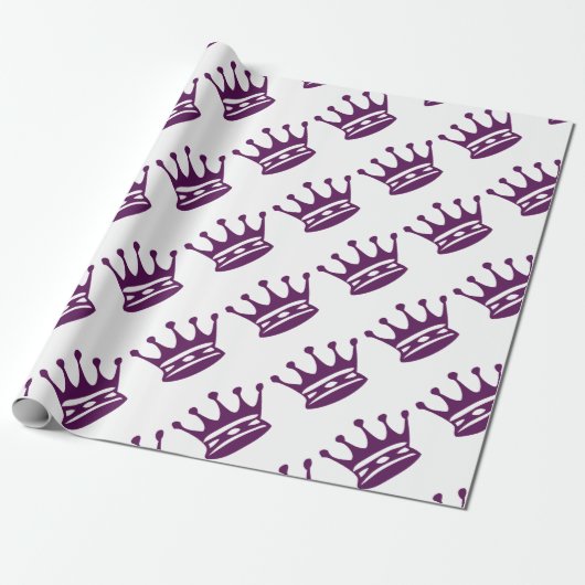 Paarse crown Gift Wrap Cadeaupapier (Uitgerold)