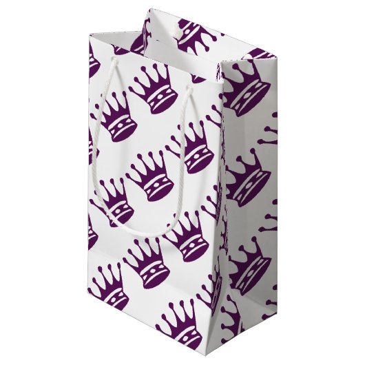 Paarse crown Gift Wrap Klein Cadeauzakje (Voorkant Gekanteld)