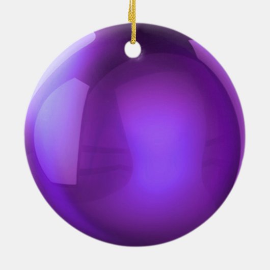 Paarse Crystal Ball Keramisch Ornament (Achterkant)