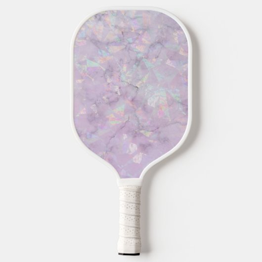 Paarse Crystal Geode Monogram & Naam Persoonlijk Pickleball Paddle (Achterkant)
