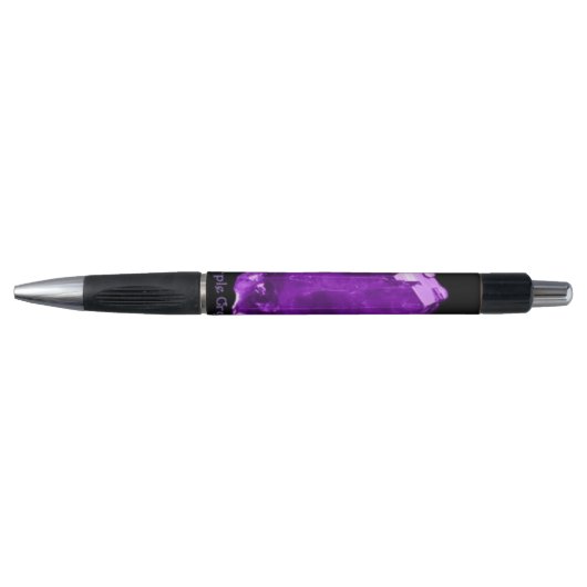 Paarse Crystal Grip Pen (Voorkant)