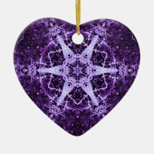 Paarse Crystal Jewel Heart Memory Ornament (Voorkant)