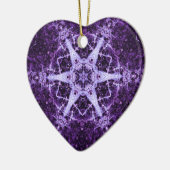 Paarse Crystal Jewel Heart Memory Ornament (Links)