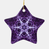 Paarse Crystal Jewel Star Memory Ornament (Voorkant)