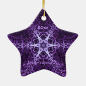 Paarse Crystal Jewel Star Memory Ornament (Achterkant)