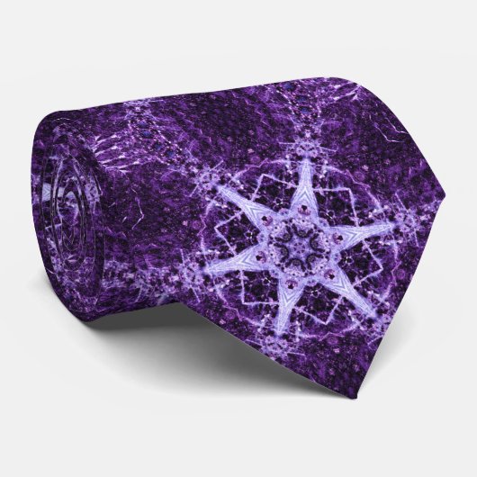 Paarse Crystal Jewel Stropdas (Opgerold)