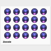 Paarse Crystal Lotus Night Stars personaliseren Ronde Sticker (Vel)