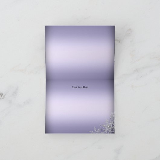 Paarse Crystal Snowflake Kerstkaart Bedankkaart (Binnen)