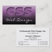 Paarse CSS-webontwerpstijlvolle Visitekaartjes (Voorkant / Achterkant)