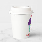 Paarse cupcake 16e verjaardagsfeestje papieren bekers (Rechts)