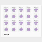 Paarse Cupcake Bedankt Vierkante Sticker (Vel)