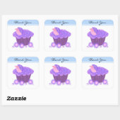 Paarse Cupcake Bedankt Vierkante Sticker (Vel)