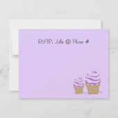 Paarse Cupcake Birthday Party Invitation Kaart (Achterkant)