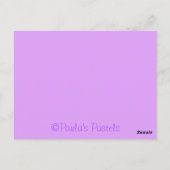 Paarse Cupcake Bord Dank u Briefkaart (Achterkant)