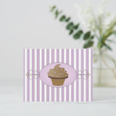 Paarse Cupcake Briefkaart (Staand voorkant)
