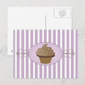 Paarse Cupcake Briefkaart (Voorkant / Achterkant)